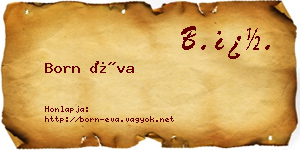 Born Éva névjegykártya
